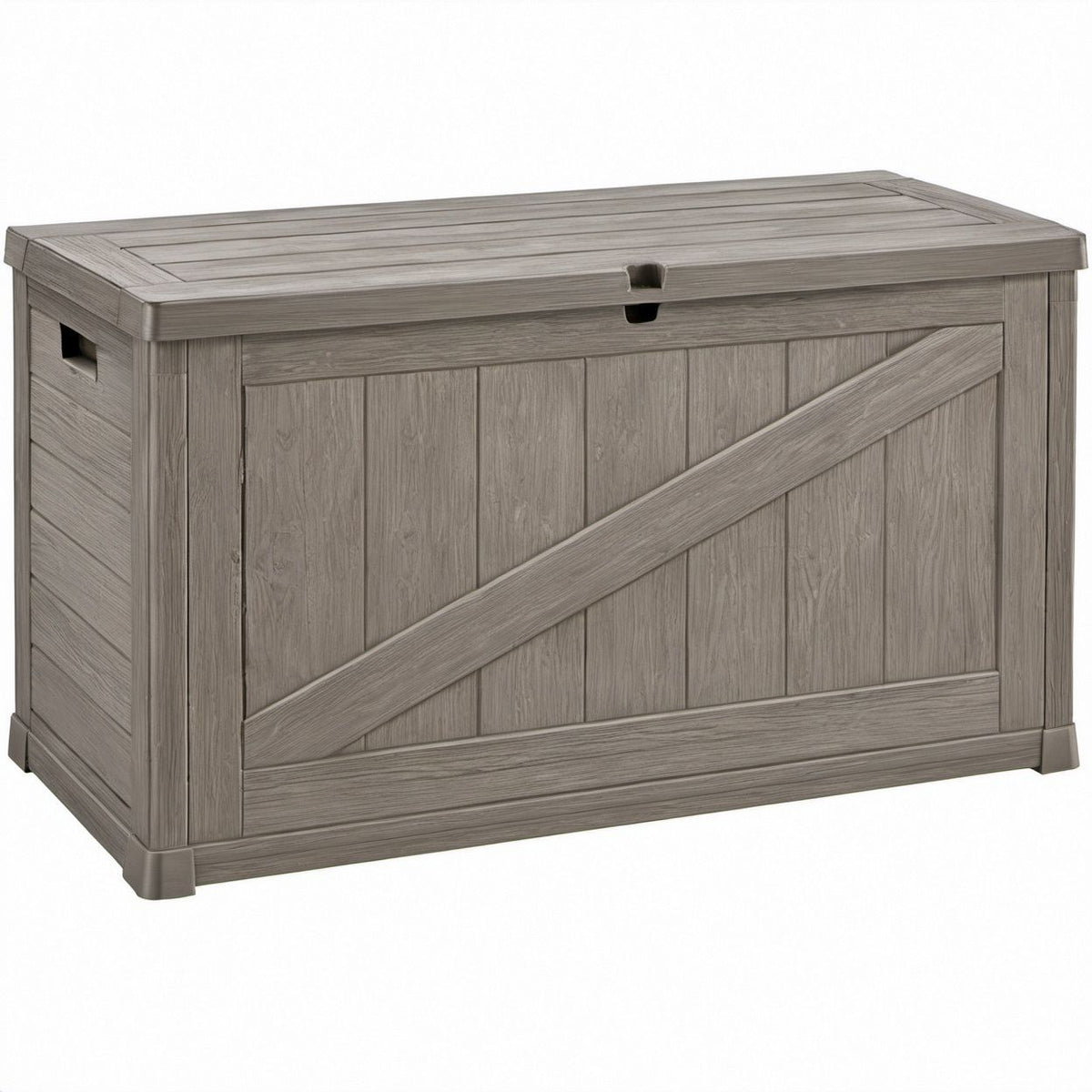 Prostokątna skrzynia do przechowywania z polipropylenu, szara, 454 l, 145 x 69,7 x 60,3 cm