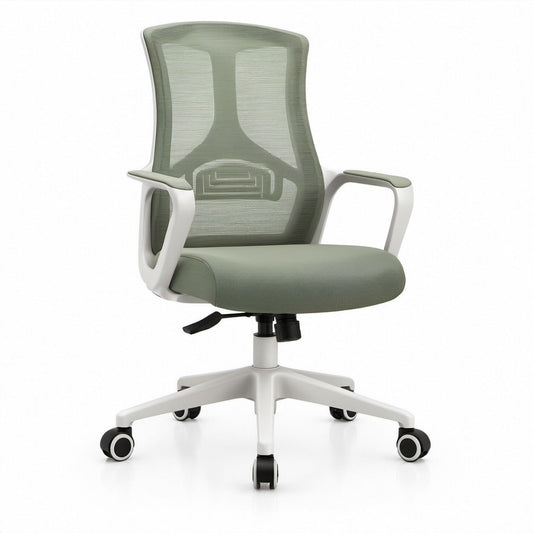 Ergonomiczne krzesło obrotowe zielono-biało-czarne 60 x 60 x 112–122 cm