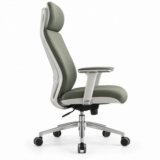 Ergonomiczne krzesło biurowe obrotowe zielone szałwiowe 68 x 68 x 118–128 cm